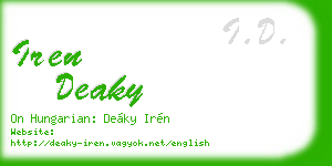 iren deaky business card