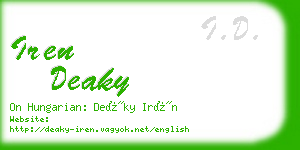 iren deaky business card